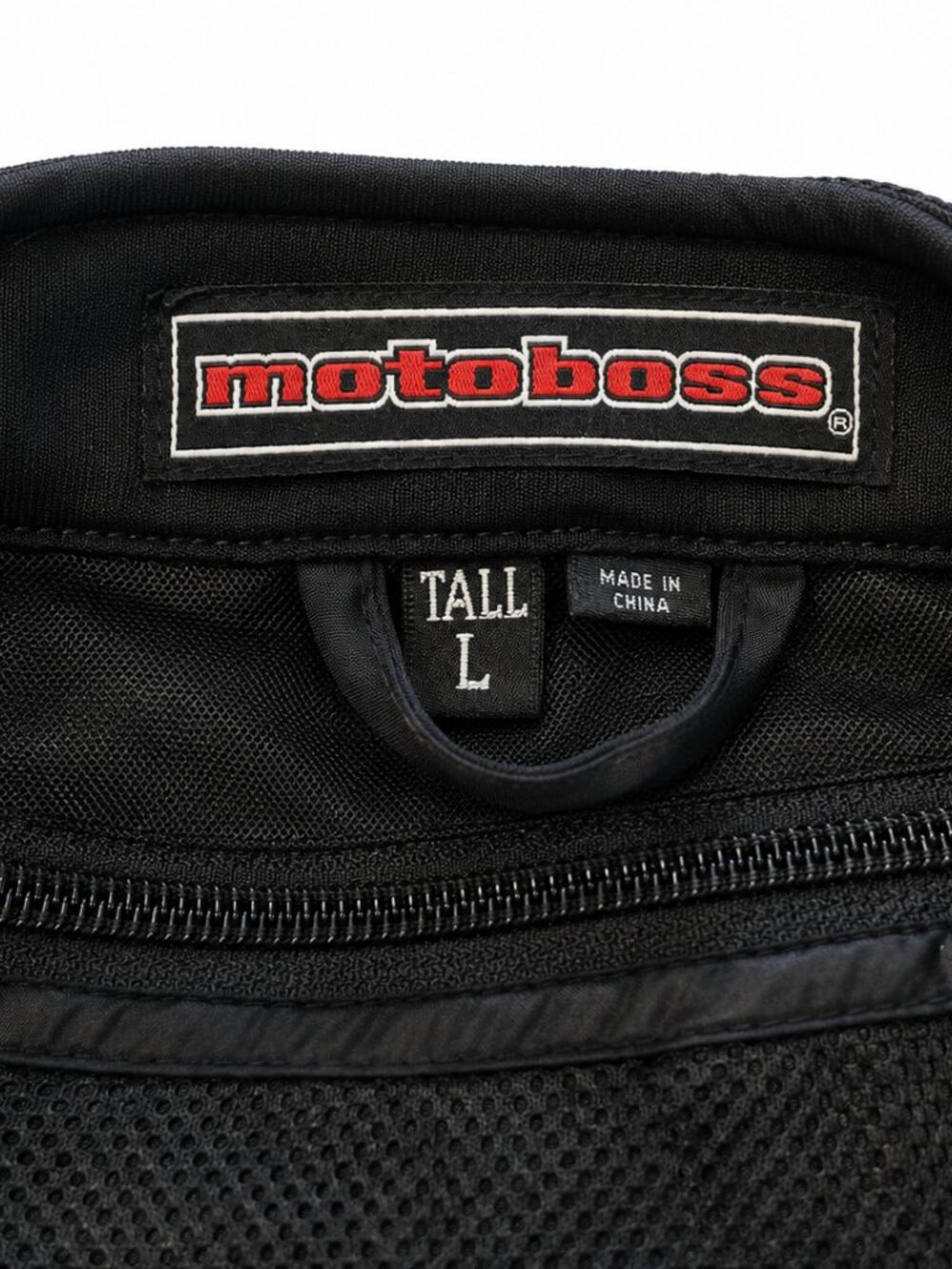 MotoBoss Mesh Armored Motorcycle Jacket Men's Tall Large Black White Riding - Picture 14 of 14
